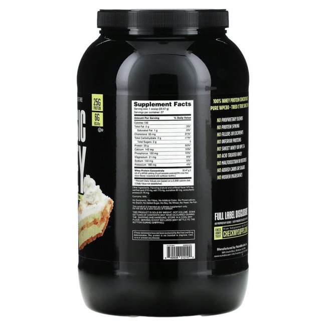 NutraBio, Classic Whey, сывороточный протеин, банановый пирог с кремом, 907 г (2 фунта)