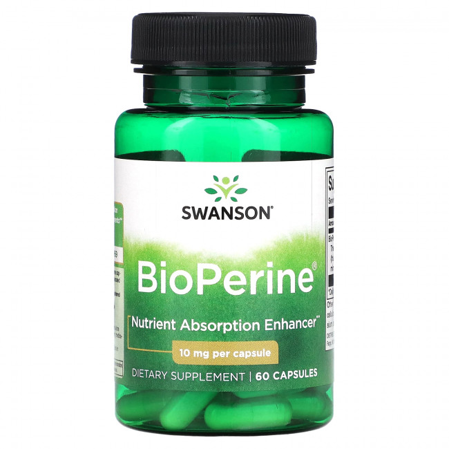 Swanson, BioPerine, 10 мг, 60 капсул Swanson, BioPerine, 10 мг, 60 капсул