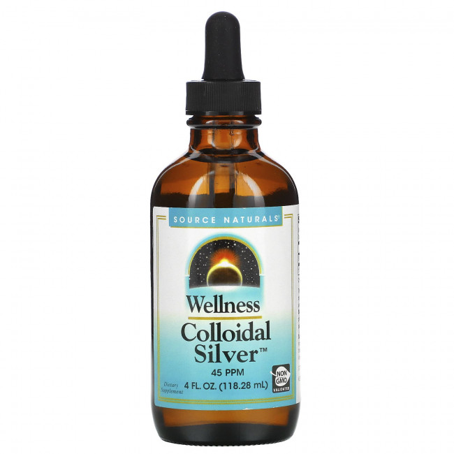 Source Naturals, Коллоидное серебро для хорошего самочувствия, 45 PPM, 118,28 мл (4 жидкие унции) Source Naturals, Коллоидное серебро для хорошего самочувствия, 45 PPM, 118,28 мл (4 жидкие унции)