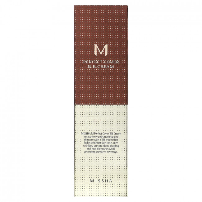 Missha, M Perfect Cover, BB-крем, SPF 42 PA+++, оттенок 21 светло-бежевый, 50 мл (1,7 унции)