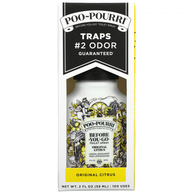 Poo-Pourri, Туалетный спрей Before-You-Go, оригинальный цитрус, 59 мл (2 жидк. Унции) Poo-Pourri, Туалетный спрей Before-You-Go, оригинальный цитрус, 59 мл (2 жидк. Унции)
