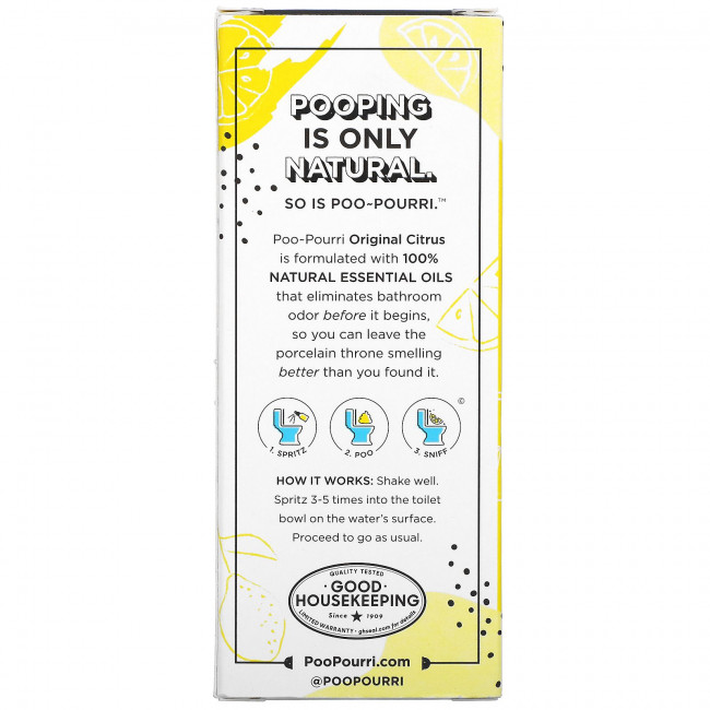 Poo-Pourri, Туалетный спрей Before-You-Go, оригинальный цитрус, 59 мл (2 жидк. Унции) Poo-Pourri, Туалетный спрей Before-You-Go, оригинальный цитрус, 59 мл (2 жидк. Унции)