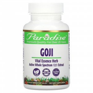 Paradise Herbs, Goji, 60 вегетарианских капсул