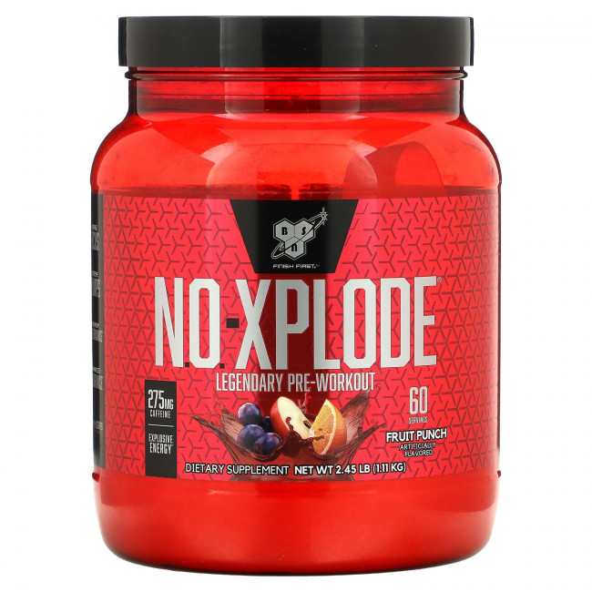 BSN, N.O.-Xplode, легендарное предтренировочное средство, фруктовый пунш, 2,45 фунта (1,11 кг) BSN, N.O.-Xplode, легендарное предтренировочное средство, фруктовый пунш, 2,45 фунта (1,11 кг)