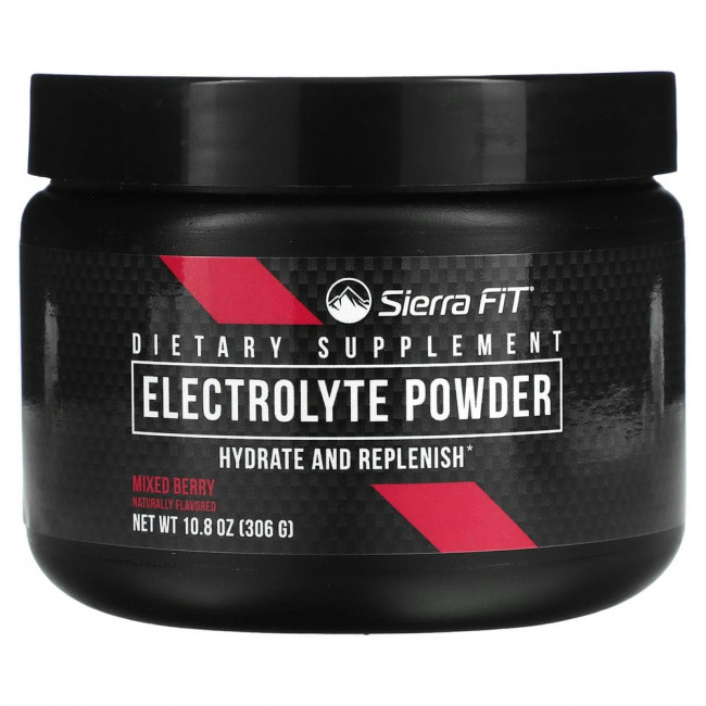 Sierra Fit, Порошок электролитов со вкусом ягодного ассорти, 0 калорий, 291 г (10,3 унции) Sierra Fit, Порошок электролитов со вкусом ягодного ассорти, 0 калорий, 291 г (10,3 унции)