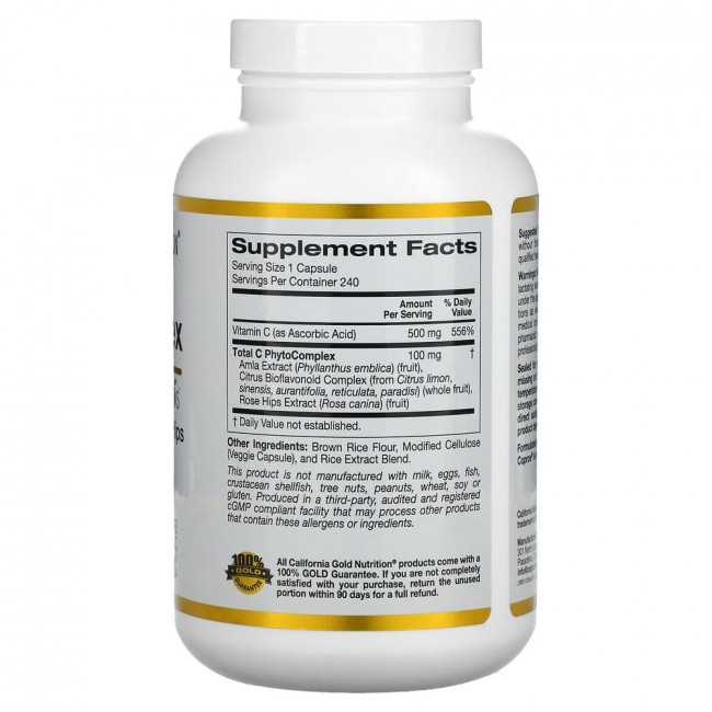 California Gold Nutrition, Total C Complex, 500 мг, 240 растительных капсул