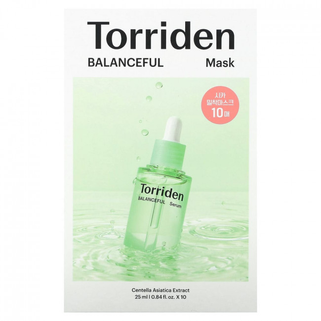 Torriden, Balanceful Cica Beauty Mask, 10 Sheet Mask, 0.84 fl oz (25 ml)