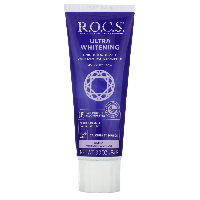 R.O.C.S., ультраотбеливающая зубная паста, 94 г (3,3 унции) R.O.C.S., ультраотбеливающая зубная паста, 94 г (3,3 унции)