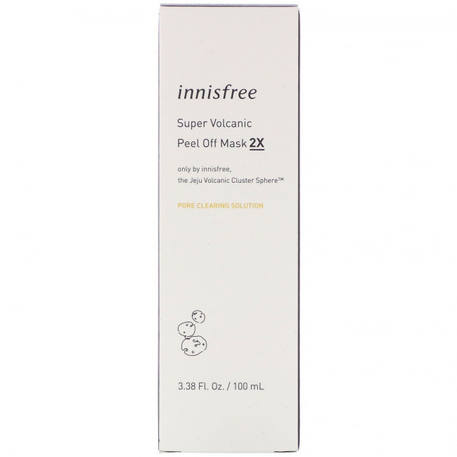 Innisfree, пилинговая маска-пленка из вулканической глины 2X, 100 мл (3,38 жидк. унции)