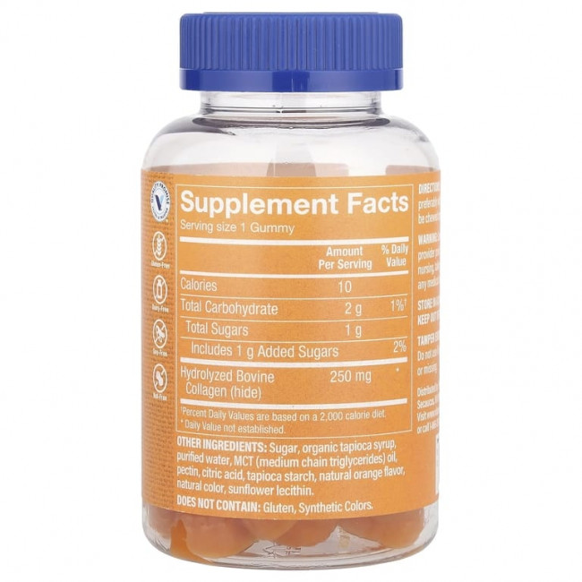 The Vitamin Shoppe, Жевательные мармеладки с коллагеном, апельсин, 60 жевательных мармеладок (250 мг в 1 жевательной мармеладке) The Vitamin Shoppe, Жевательные мармеладки с коллагеном, апельсин, 60 жевательных мармеладок (250 мг в 1 жевательной мармеладке)