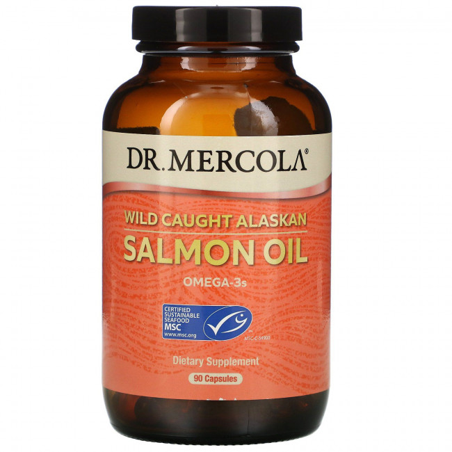 Dr. Mercola, Жир дикого аляскинского лосося, 90 капсул Dr. Mercola, Жир дикого аляскинского лосося, 90 капсул