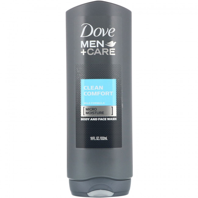 Dove, Гель для лица и тела Men+Care, аромат «Чистый комфорт», 532 мл