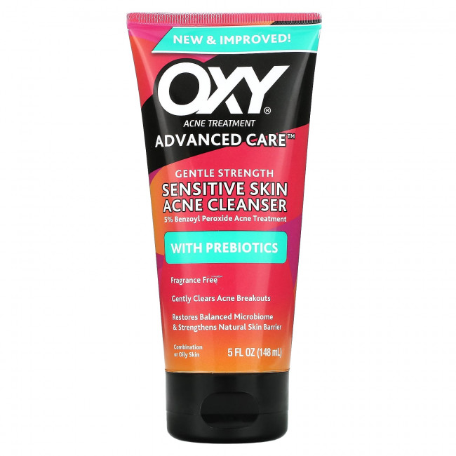 Oxy Skin Care, Очищающее средство от акне для чувствительной кожи с пребиотиками, без отдушек, 148 мл (5 жидк. Унций) Oxy Skin Care, Очищающее средство от акне для чувствительной кожи с пребиотиками, без отдушек, 148 мл (5 жидк. Унций)