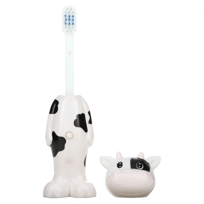 Brush Buddies, Poppin', корова Милки Уэйн, мягкая, 1 зубная щетка Brush Buddies, Poppin', корова Милки Уэйн, мягкая, 1 зубная щетка