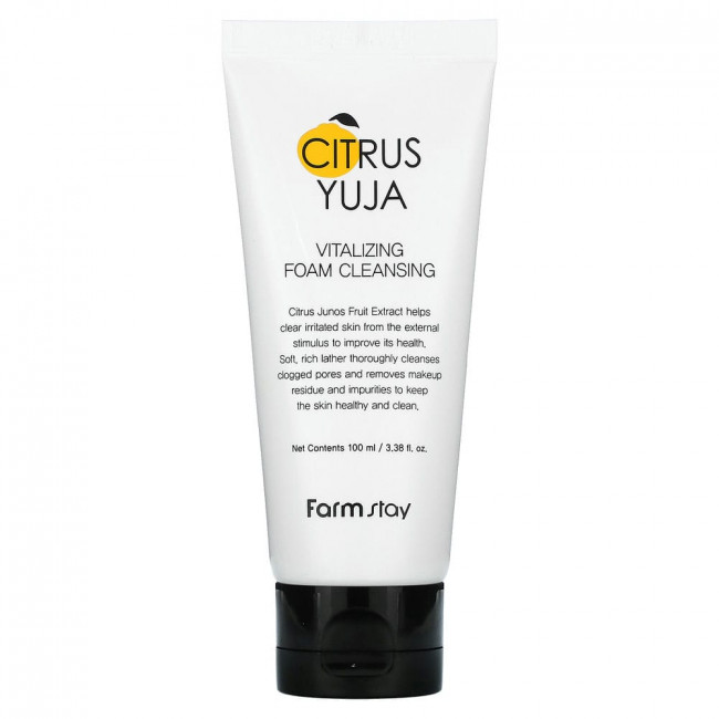 Farmstay, Citrus Yuja, Vitalizing Foam Cleansing, 3.38 fl oz (100 ml)