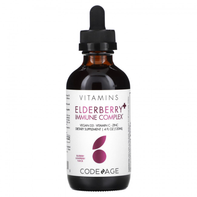 Codeage, Vitamins, бузина и иммунный комплекс, голубика и малина, 120 мл (4 жидк. Унции) Codeage, Vitamins, бузина и иммунный комплекс, голубика и малина, 120 мл (4 жидк. Унции)