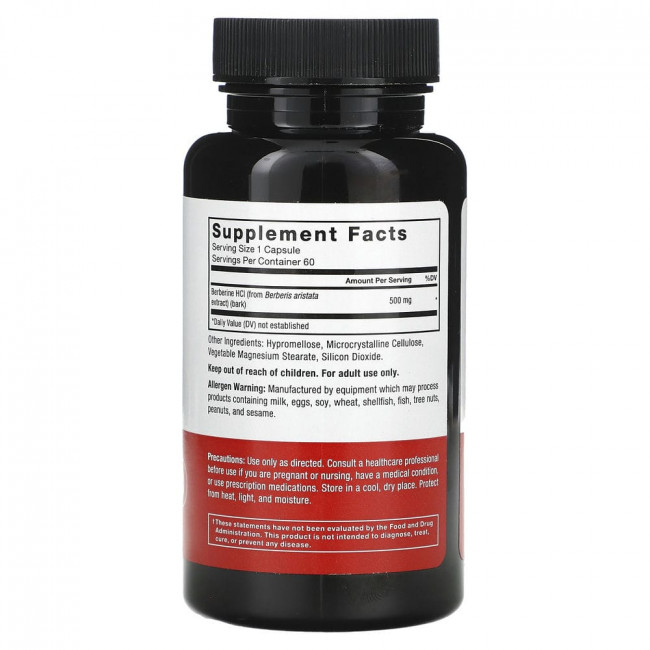 Force Factor, Berberine , 500 mg , 60 Vegetable Capsules