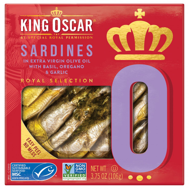 King Oscar, Sardines In Extra Virgin Olive Oil with Basil, Oregano & Garlic, 3.75 oz ( 106 g) King Oscar, Sardines In Extra Virgin Olive Oil with Basil, Oregano & Garlic, 3.75 oz ( 106 g)
