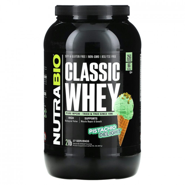 NutraBio, Classic Whey, Pistachio Delight, 2 lb (907 g)