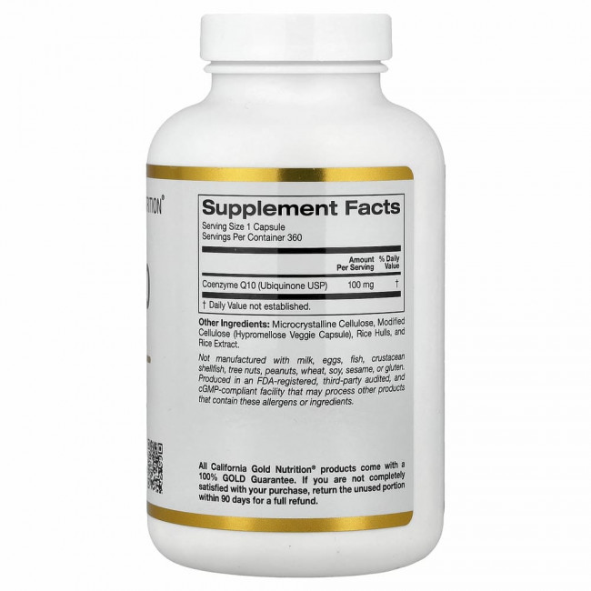 Lake Avenue Nutrition, коэнзим Q10, класса USP, 100 мг, 360 растительных капсул Lake Avenue Nutrition, коэнзим Q10, класса USP, 100 мг, 360 растительных капсул