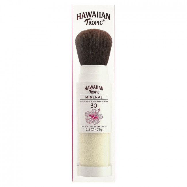 Hawaiian Tropic, минеральная полупрозрачная солнцезащитная пудра, SPF 30, 0,15 унции (4,25 г) Hawaiian Tropic, минеральная полупрозрачная солнцезащитная пудра, SPF 30, 0,15 унции (4,25 г)