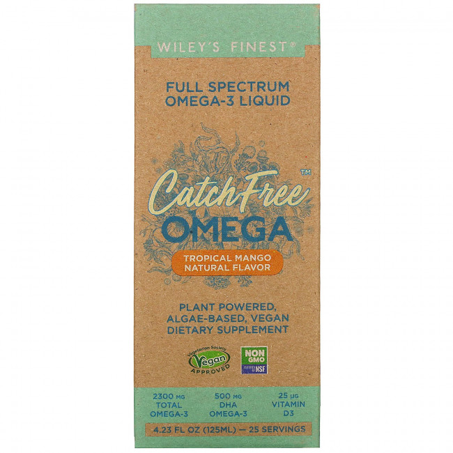 Wiley's Finest, CatchFree Omega, Тропическое манго, 125 мл (4,23 жидких унции) Wiley's Finest, CatchFree Omega, Тропическое манго, 125 мл (4,23 жидких унции)