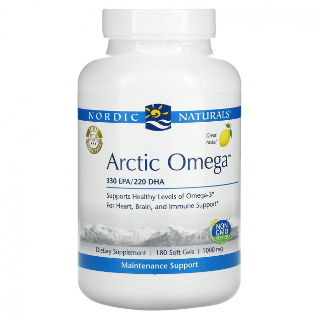 Nordic Naturals, Arctic Omega, лимон, 1000 мг, 180 мягких желатиновых капсул Nordic Naturals, Arctic Omega, лимон, 1000 мг, 180 мягких желатиновых капсул