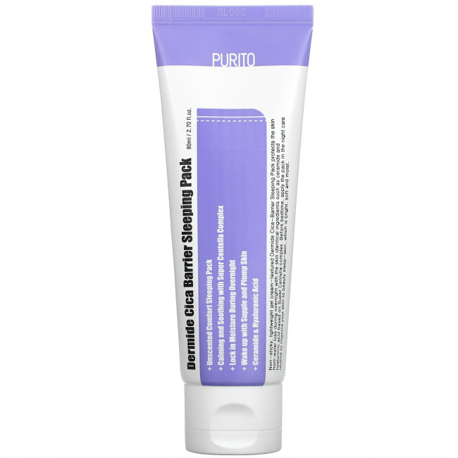 Purito, Dermide Cica Barrier Sleeping Pack, 2,70 жидких унций (80 мл) Purito, Dermide Cica Barrier Sleeping Pack, 2,70 жидких унций (80 мл)