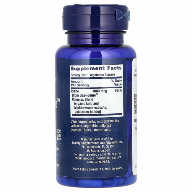 Life Extension, Sea-Iodine, 1000 мкг, 60 вегетарианских капсул Life Extension, Sea-Iodine, 1000 мкг, 60 вегетарианских капсул
