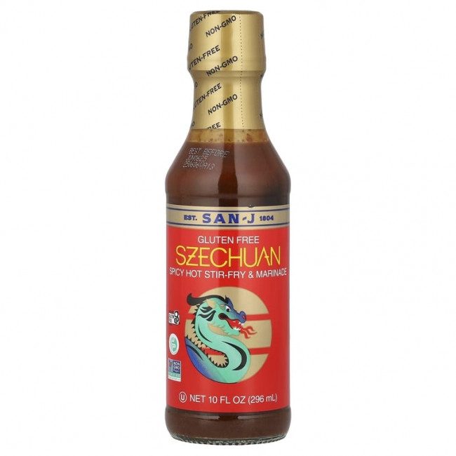 San-J, Szechuan, острые жарки и маринад, без глютена, 296 мл (10 жидк. Унций)
