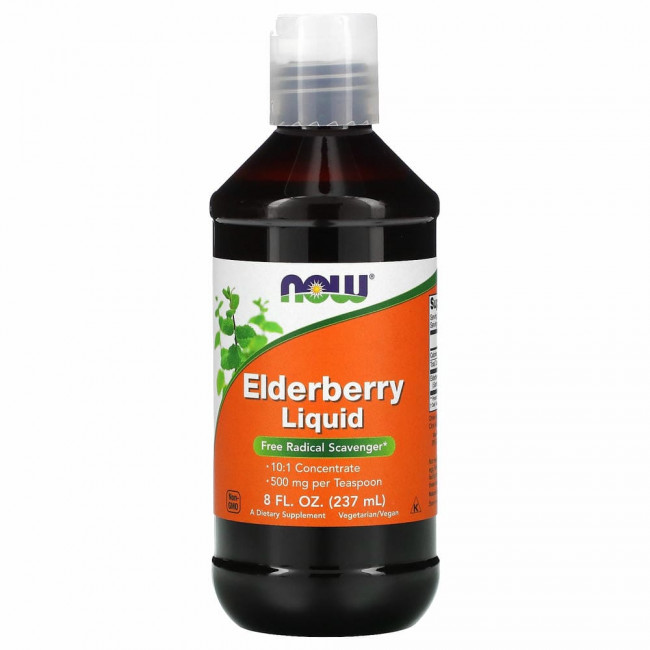 NOW Foods, бузина жидкая, 500 мг, 237 мл (8 жидк. унций) NOW Foods, бузина жидкая, 500 мг, 237 мл (8 жидк. унций)