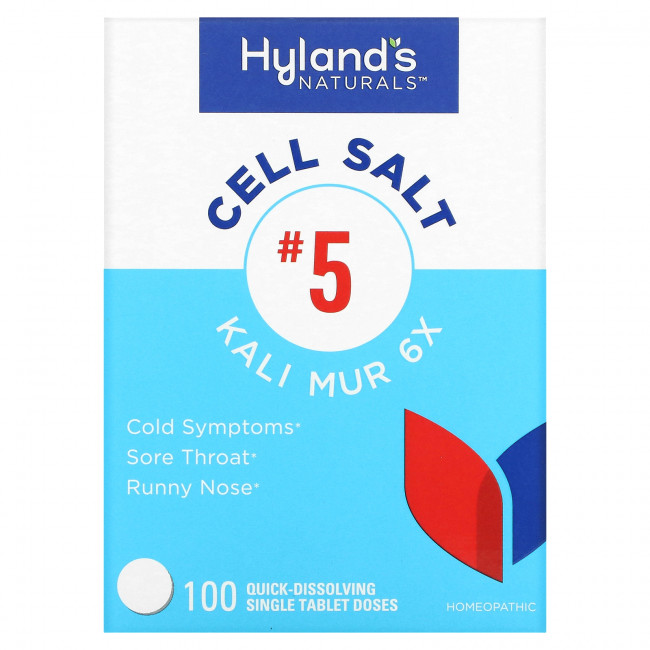 Hyland's, Cell Salt # 5, Kali Mur 6X, 100 быстрорастворимых таблеток Hyland's, Cell Salt # 5, Kali Mur 6X, 100 быстрорастворимых таблеток