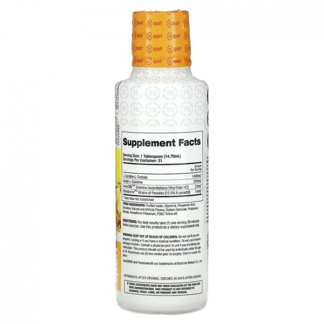 Top Secret Nutrition, Sport, Fireball with Paradoxine, L-Carnitine Igniter, Pineapple, 16 fl oz (459 ml)