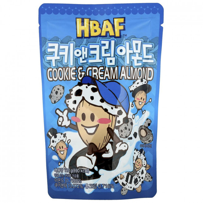 HBAF, миндаль со вкусом печенья и сливок, 120 г