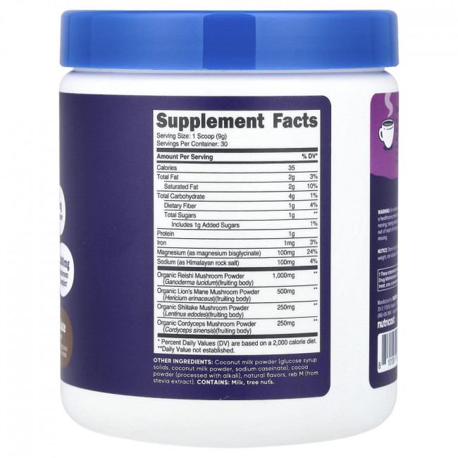 Nutricost, NutriZen™, Unwind, напиток из адаптогенных грибов, шоколадный, 258 г (9,2 унции) Nutricost, NutriZen™, Unwind, напиток из адаптогенных грибов, шоколадный, 258 г (9,2 унции)