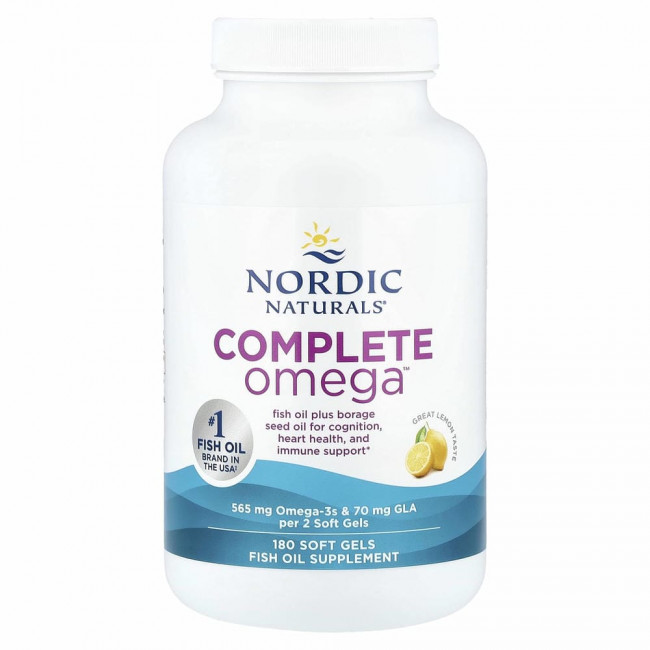 Nordic Naturals, Complete Omega, лимонный вкус, 1000 мг, 180 гелевых капсул Nordic Naturals, Complete Omega, лимонный вкус, 1000 мг, 180 гелевых капсул
