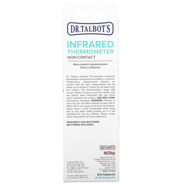 Dr. Talbot's, Инфракрасный термометр, черный, 1 термометр