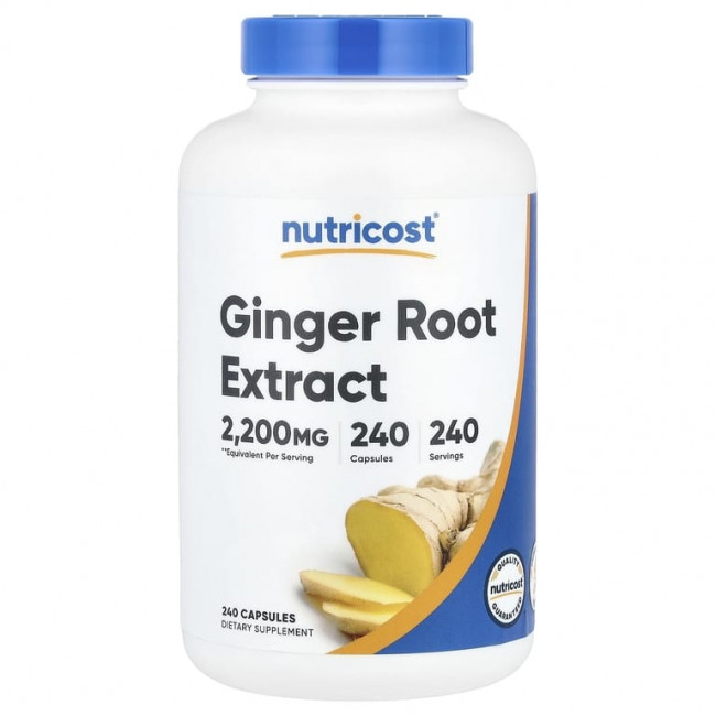 Nutricost, Экстракт корня имбиря, 2200 мг, 240 капсул Nutricost, Экстракт корня имбиря, 2200 мг, 240 капсул