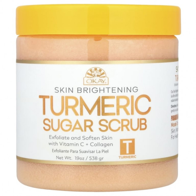 Okay Pure Naturals, Осветление кожи, сахарный скраб, куркума, 538 г (19 унций) Okay Pure Naturals, Осветление кожи, сахарный скраб, куркума, 538 г (19 унций)