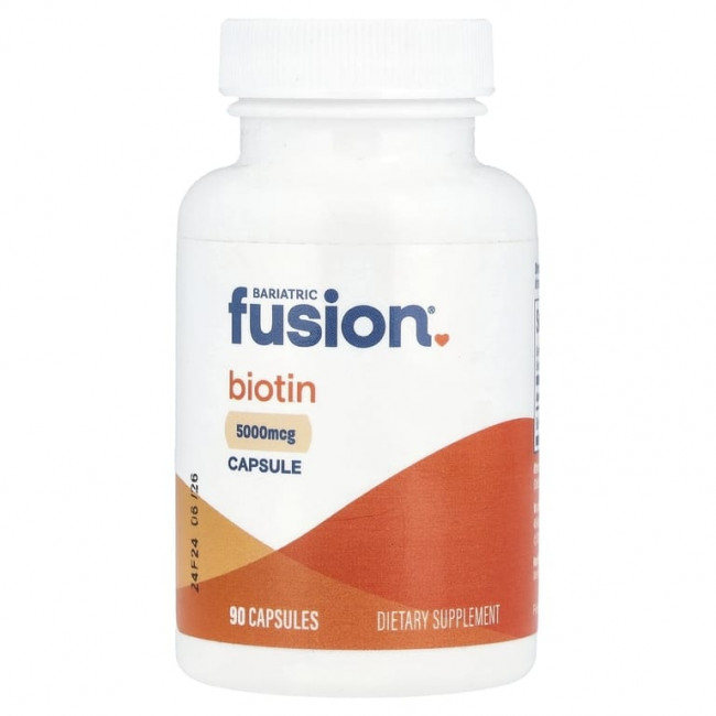 Bariatric Fusion, Биотин, 5000 мкг, 90 капсул Bariatric Fusion, Биотин, 5000 мкг, 90 капсул