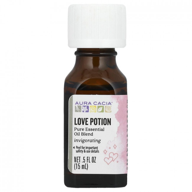 Aura Cacia, смесь чистых эфирных масел, любовное зелье, 15 мл (0,5 жидких унций)