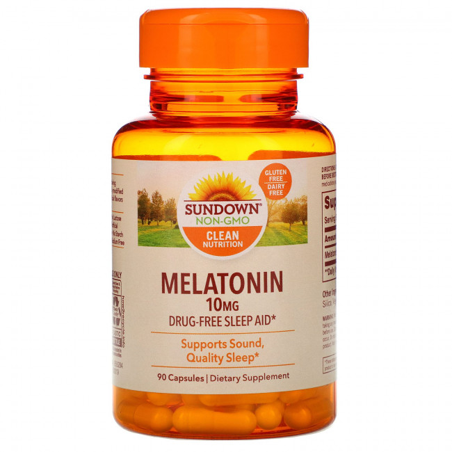 Sundown Naturals, Мелатонин, 10 мг, 90 капсул