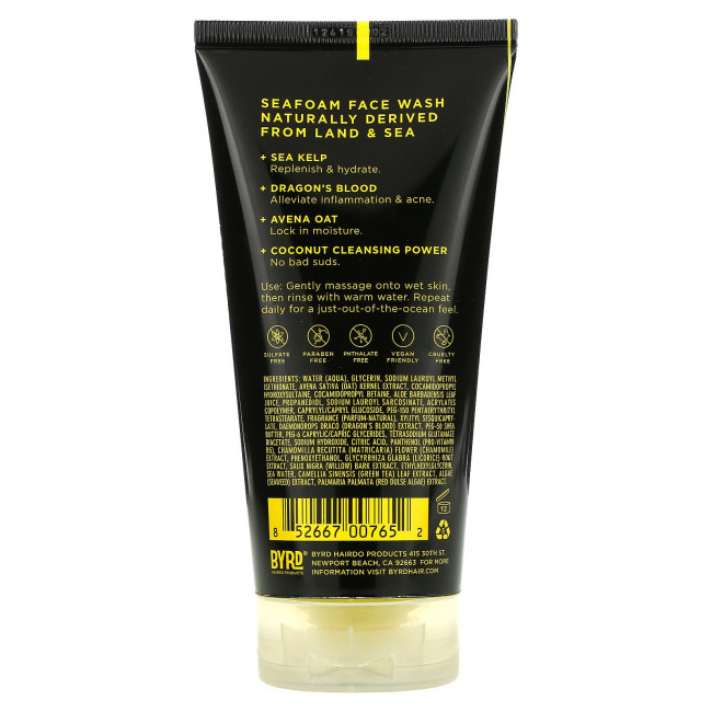 Byrd Hairdo Products, Средство для умывания Daily Seafoam, соленый кокос, 5 унций (147,8 мл) Byrd Hairdo Products, Средство для умывания Daily Seafoam, соленый кокос, 5 унций (147,8 мл)