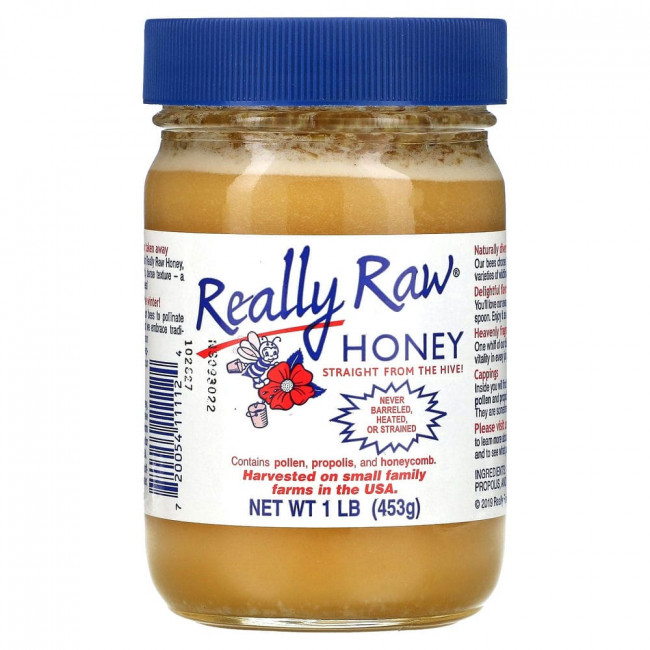 Really Raw Honey, Мед, 453 г (1 фунт) Really Raw Honey, Мед, 453 г (1 фунт)