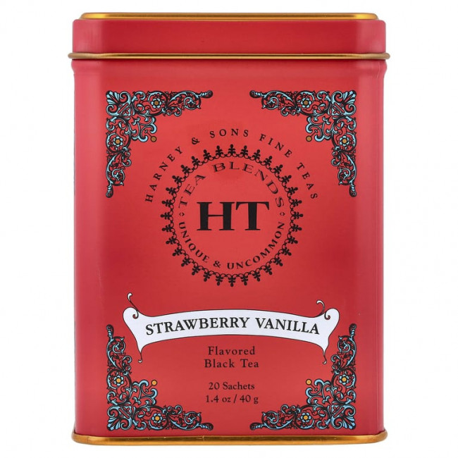 Harney & Sons, черный чай, клубника и ваниль, 20 пакетиков, 40 г (1,4 унции) Harney & Sons, черный чай, клубника и ваниль, 20 пакетиков, 40 г (1,4 унции)