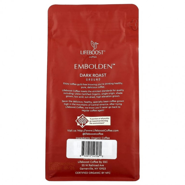 Lifeboost, Кофе Embolden ™, молотый, темной обжарки, 340 г (12 унций) Lifeboost, Кофе Embolden ™, молотый, темной обжарки, 340 г (12 унций)