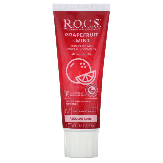 R.O.C.S., зубная паста со вкусом грейпфрута и мяты, 94 г (3,3 унции)