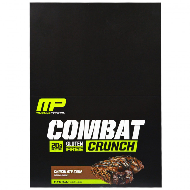 MusclePharm, Гибридные серии, Combat Crunch, Шоколадный торт, 12 баров, 2,22 унции (63 г) Каждый MusclePharm, Гибридные серии, Combat Crunch, Шоколадный торт, 12 баров, 2,22 унции (63 г) Каждый