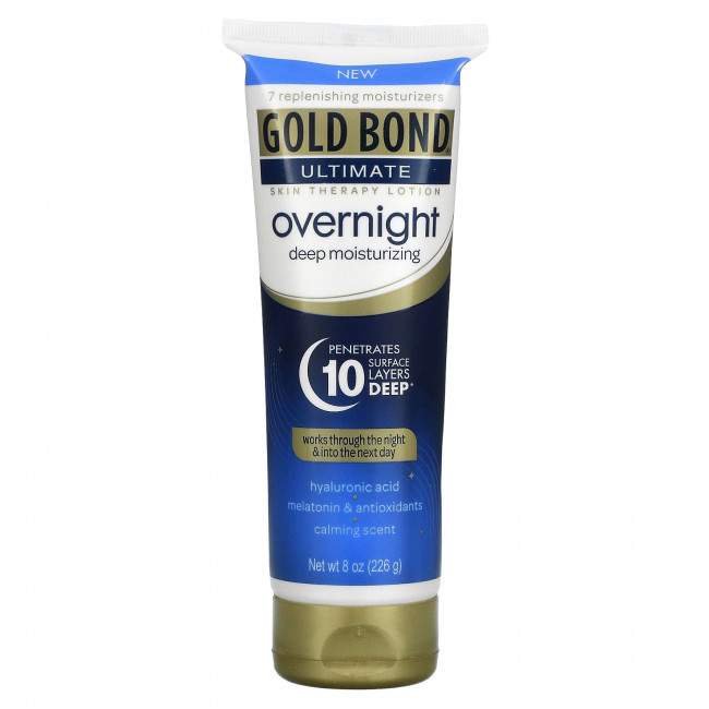 Gold Bond, Ultimate, лосьон для ухода за кожей, глубокое увлажнение на ночь, 226 г (8 унций) Gold Bond, Ultimate, лосьон для ухода за кожей, глубокое увлажнение на ночь, 226 г (8 унций)