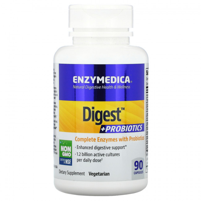 Enzymedica, Digest + пробиотики, 90 капсул Enzymedica, Digest + пробиотики, 90 капсул